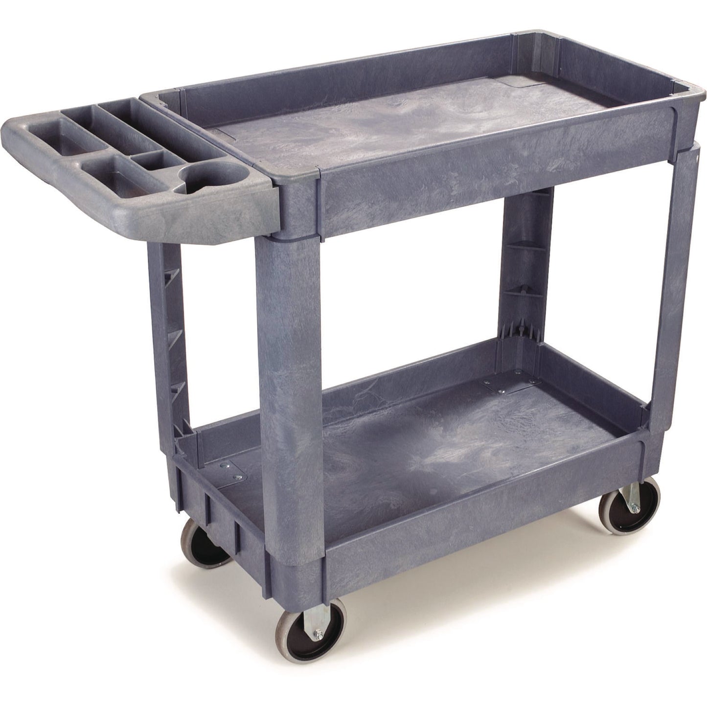 Boardwalk Two-Shelf Plastic Utility Cart, Gray