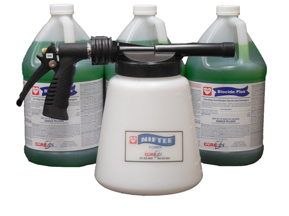 Biocide Plus starter kit — 3 gallons of disinfectant with Hydro Foamer applicator — Care Labs