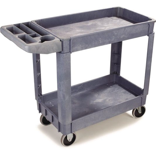 Boardwalk Two-Shelf Plastic Utility Cart, Gray