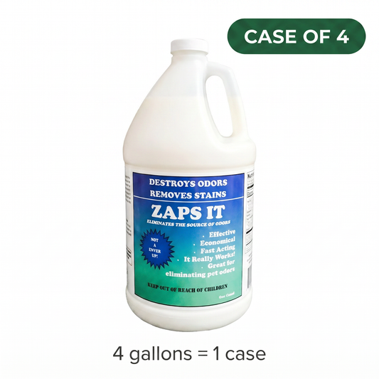 Zaps It Professional Bio-enzymatic Odor Eliminator & Stain Remover, One Case (4-1 Gallons)