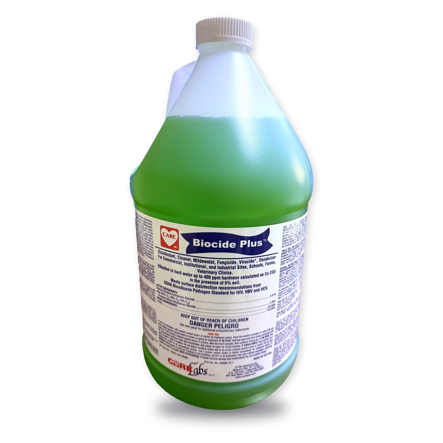 Care Biocide Plus concentrate — one gallon (sold 4×1 gal per case)