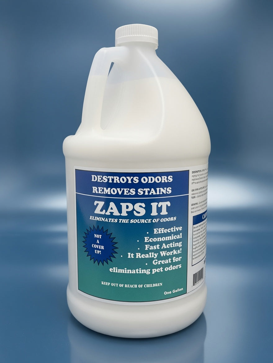 Zaps It one-gallon concentrate, professional studio product shot