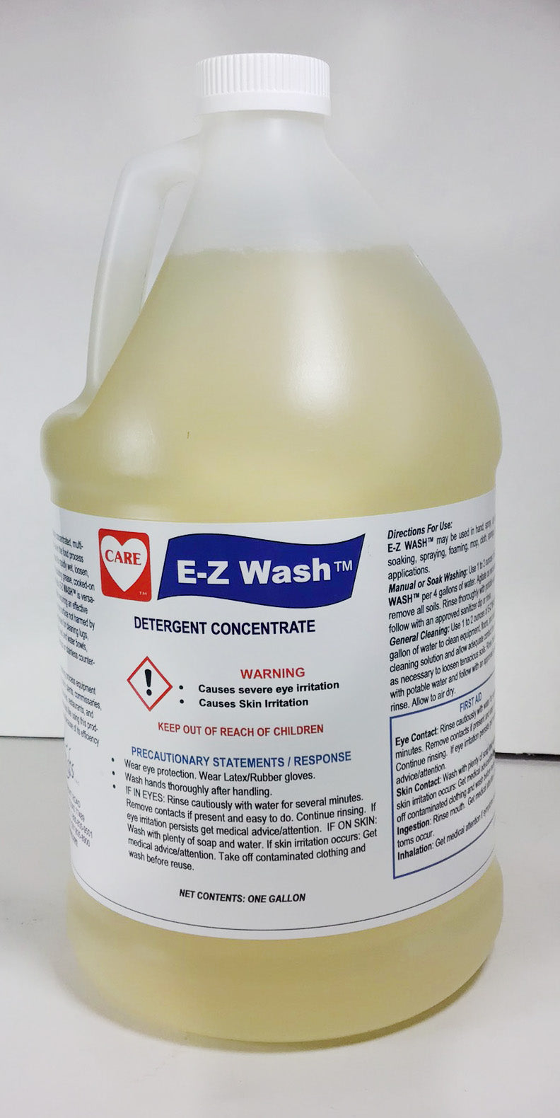 E-Z Wash 1-gallon manual dishwashing detergent — concentrated grease-cutting formula — Care Labs