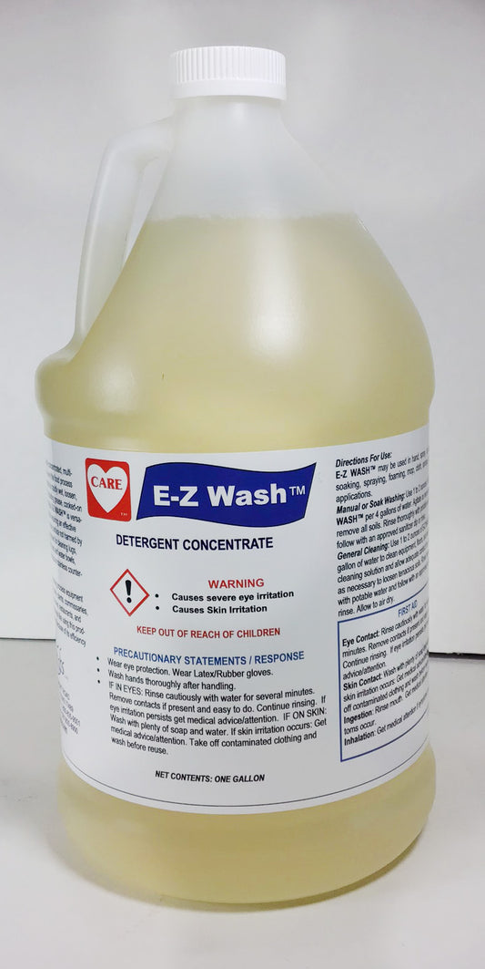 E-Z Wash 1-gallon manual dishwashing detergent — concentrated grease-cutting formula — Care Labs